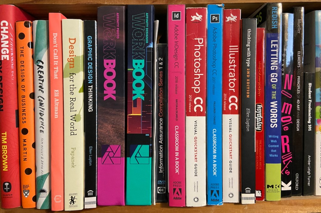 Book shelf with books