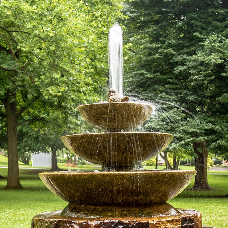 Fountain in Hellertown Borough Authority Park.
